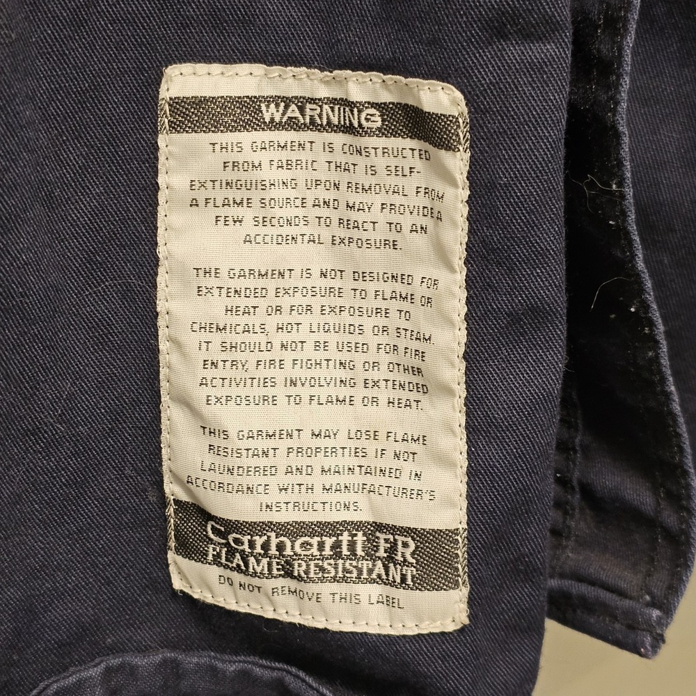 Carhartt FR Shirt Mens XLT Extra Large Tall Navy FRS159 DNY Flame Resistant Work - Picture 2 of 9
